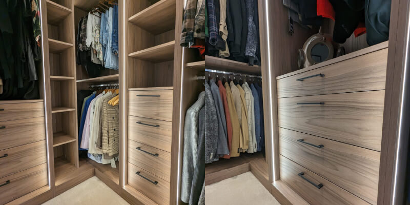 drawers inside wardrobe